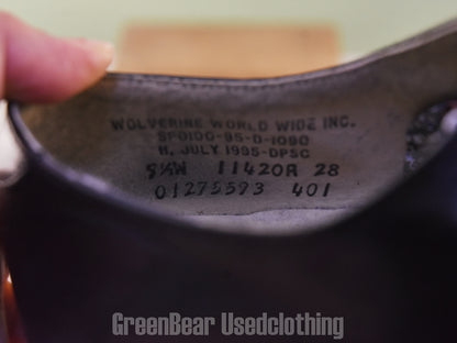 E720 USA製 WOLVERINE WORLD WIDE INC ビンテージ 米軍サービスシューズ 黒 メンズ 9.5W 27.5cm