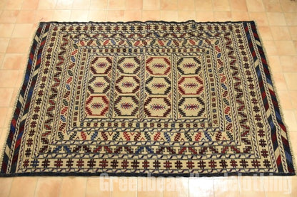 RAGS050 トライバルラグ 175cm×121cm アフガンキリム 手織り