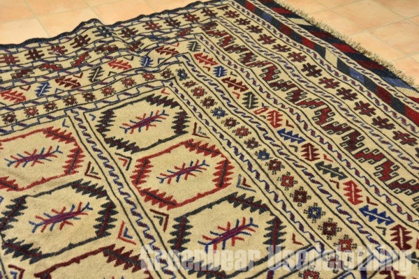 RAGS050 トライバルラグ 175cm×121cm アフガンキリム 手織り