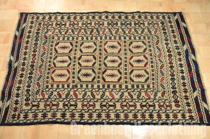 RAGS051 トライバルラグ 181cm×120cm アフガンキリム 手織り