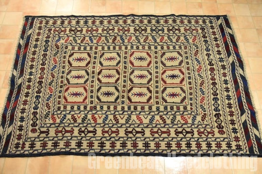 RAGS051 トライバルラグ 181cm×120cm アフガンキリム 手織り