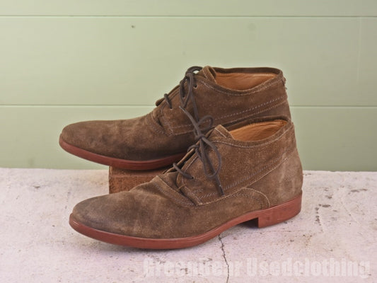 高級 John Varvatos メンズブーツ スウェード 茶 9.5 27.5cm Z445