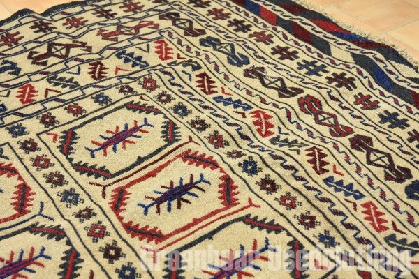 RAGS051 トライバルラグ 181cm×120cm アフガンキリム 手織り
