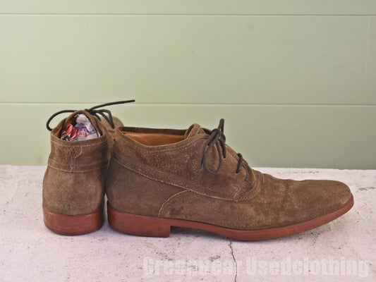 高級 John Varvatos メンズブーツ スウェード 茶 9.5 27.5cm Z445