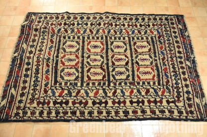 RAGS051 トライバルラグ 181cm×120cm アフガンキリム 手織り