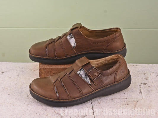 ドイツ製 Foot Prints ウォーキングシューズ 茶 レディース EU37 24cm Z448