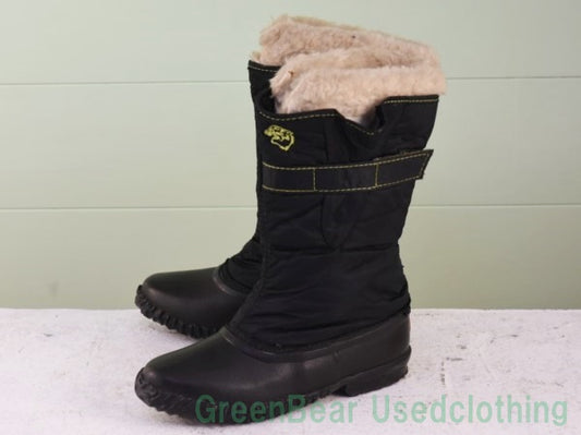 P526 カナダ製 SOREL ビンテージ スノーブーツ ウィンターブーツ ナイロン 紺 ネイビー レディース キッズ 5W 22cm