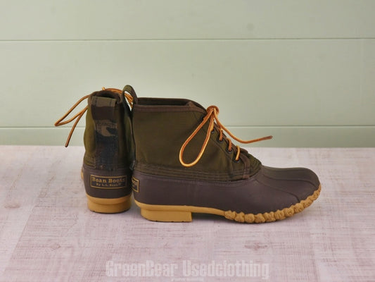 E163 USA製 L.L.Bean ビーンブーツ ナイロン カーキ レディース 23cmくらい
