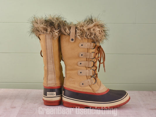 E762 レディース SOREL スノーブーツ 茶 25cm