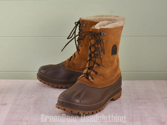 E763 USA製 SOREL ビンテージ スノーブーツ 茶 メンズ 9 27cm