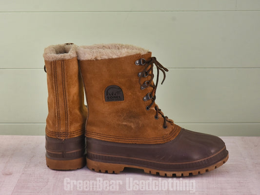 E763 USA製 SOREL ビンテージ スノーブーツ 茶 メンズ 9 27cm