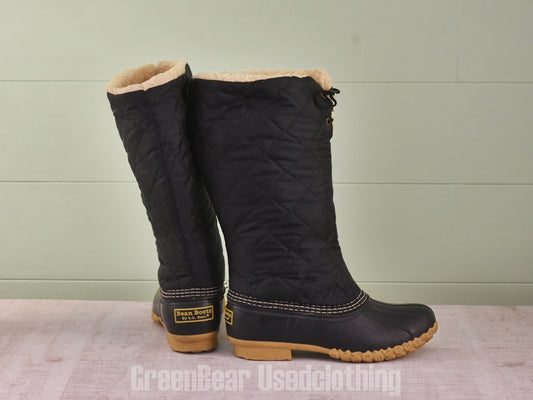 E766 USA製 L.L.Bean ビーンブーツ ナイロン 紺 レディース W7M 24cm