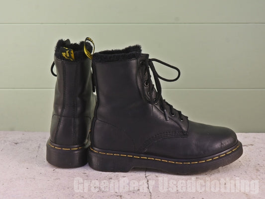 レディース Dr.Martens 8ホールブーツ インナーボア 黒 EU38 24cm B364