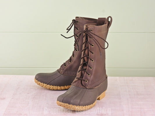 E222 USA製 L.L.Bean ビーンブーツ 茶 レディース W6M 23cm