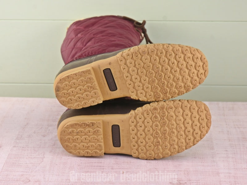 E232 USA製 L.L.Bean ビーンブーツ ナイロン エンジ レディース 8M 25cm
