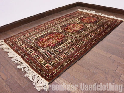 RAGQ215 未使用品 アフガンラグ ビンテージトライバルラグ ウール絨毯 149cm×85cm程度