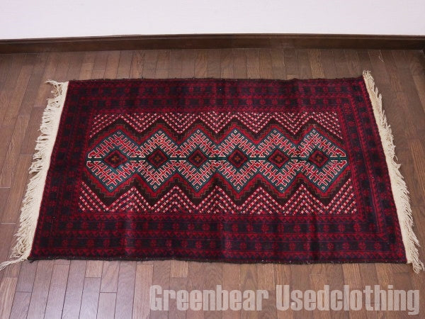 RAGQ225 未使用品 アフガンラグ ビンテージトライバルラグ ウール絨毯 137cm×83cm