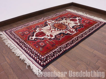 RAGQ227 未使用品 アフガンラグ ビンテージトライバルラグ ウール絨毯 145cm×89.5cm
