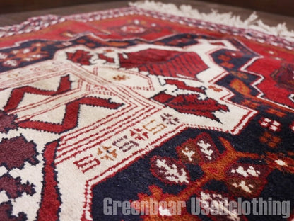 RAGQ227 未使用品 アフガンラグ ビンテージトライバルラグ ウール絨毯 145cm×89.5cm