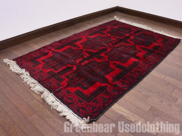RAGQ234 未使用品 アフガンラグ ビンテージトライバルラグ ウール絨毯 150cm×93cm