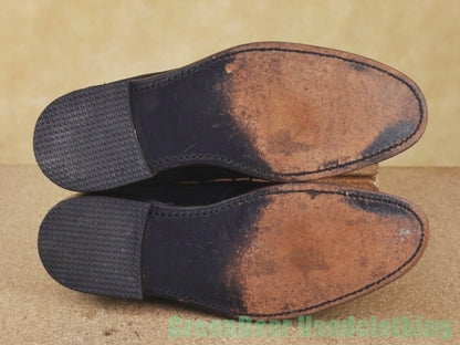 N060 メンズ VISARUNO チャッカブーツ 黒 7.5 25.5cm