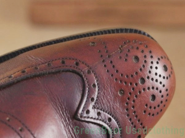 N093 ビンテージ ビジネスシューズ ウイングチップ 茶 メンズ 25.5cmくらい