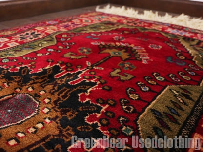 RAGQ257 未使用品 アフガンラグ ビンテージトライバルラグ ウール絨毯 141cm×84cm