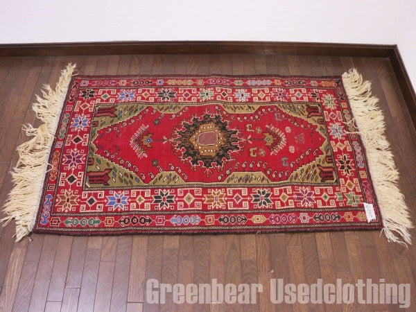 RAGQ257 未使用品 アフガンラグ ビンテージトライバルラグ ウール絨毯 141cm×84cm