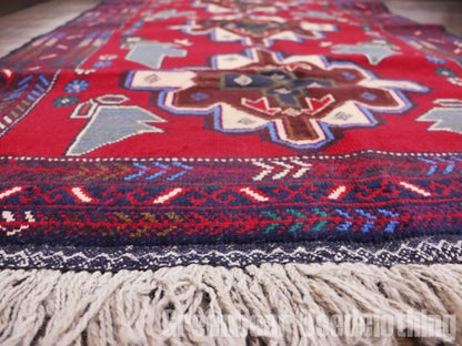 RAGQ259 未使用品 アフガンラグ ビンテージトライバルラグ ウール絨毯 148.5cm×88.5cm