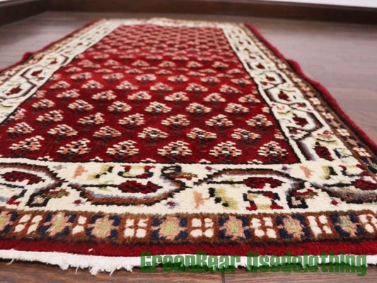 RAGQ005 ビンテージトライバルラグ ウール絨毯 120cm×59cm