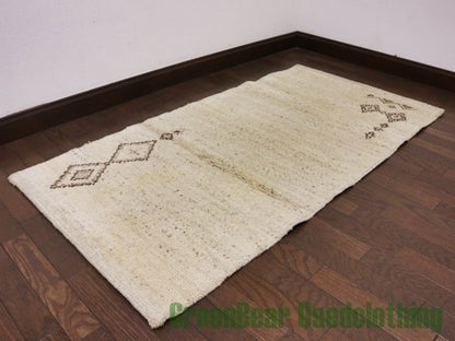 RAGQ030 ビンテージトライバルラグ ウール絨毯 135cm×70cm