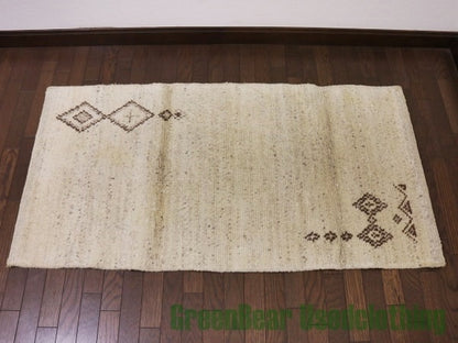 RAGQ030 ビンテージトライバルラグ ウール絨毯 135cm×70cm