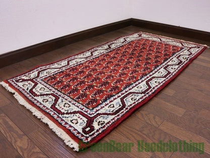 RAGQ036 ビンテージトライバルラグ ウール絨毯 139cm×67cm