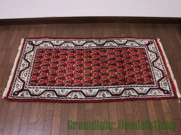 RAGQ036 ビンテージトライバルラグ ウール絨毯 139cm×67cm