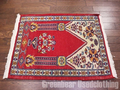 RAGR017 ミニ絨毯マット ビンテージトライバルラグ ウール絨毯 50×65cm