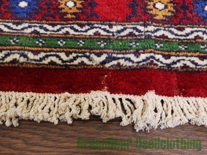RAGQ043 ビンテージトライバルラグ ウール絨毯 128.5cm×74cm