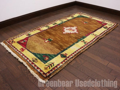 RAGN177 ビンテージトライバルラグ ウール絨毯 132cm×70cm