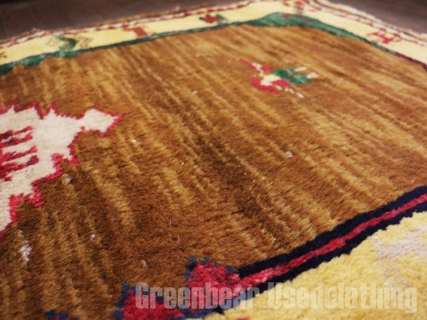 RAGN177 ビンテージトライバルラグ ウール絨毯 132cm×70cm