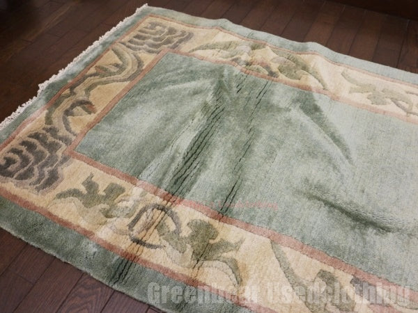 RAGL255 ビンテージトライバルラグ ウール絨毯 132cm×71cm