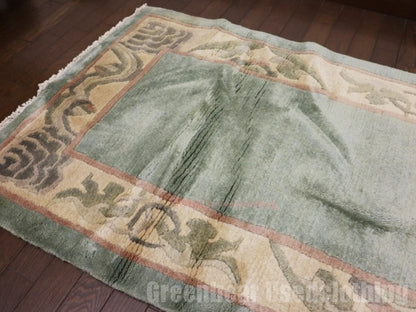 RAGL255 ビンテージトライバルラグ ウール絨毯 132cm×71cm