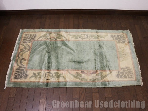 RAGL255 ビンテージトライバルラグ ウール絨毯 132cm×71cm