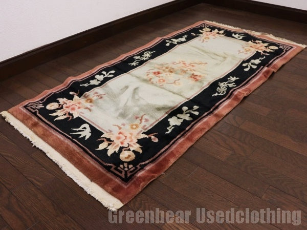 RAGL336 ビンテージトライバルラグ ウール絨毯 135cm×68cm