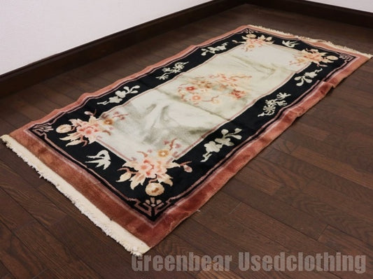 RAGL336 ビンテージトライバルラグ ウール絨毯 135cm×68cm