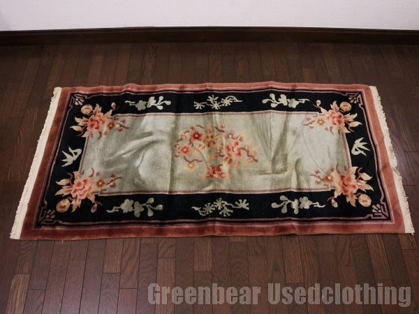 RAGL336 ビンテージトライバルラグ ウール絨毯 135cm×68cm