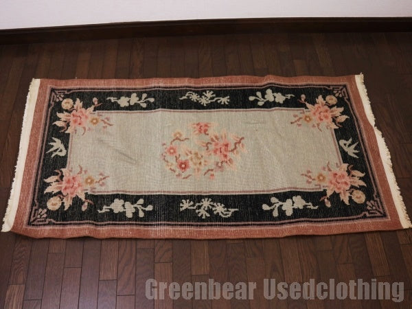 RAGL336 ビンテージトライバルラグ ウール絨毯 135cm×68cm