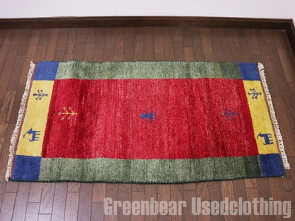 RAGQ177 ビンテージトライバルラグ ウール絨毯 132cm×68cm