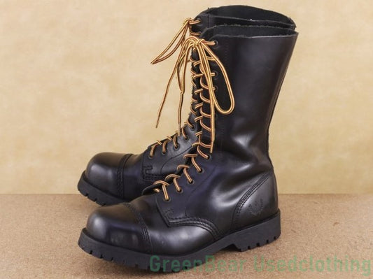 Q356 ビンテージ ALPHA Rangers レディースブーツ スチールトゥ 黒 24cm