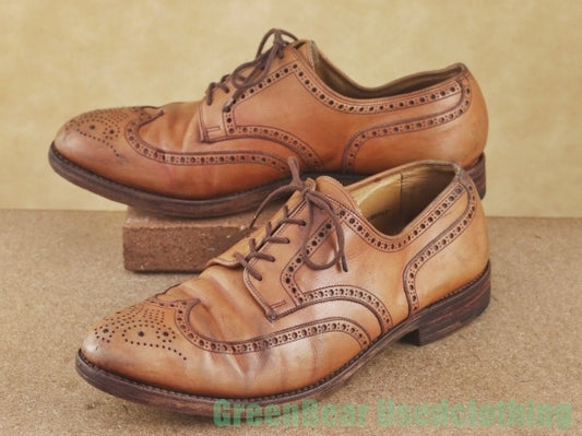 N298 イギリス製 CROCKET&JONES ビンテージ ビジネスシューズ ウイングチップ 茶 メンズ 9.5E 27.5cm