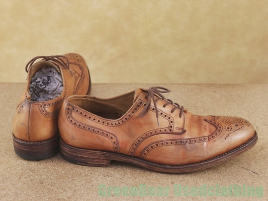 N298 イギリス製 CROCKET&JONES ビンテージ ビジネスシューズ ウイングチップ 茶 メンズ 9.5E 27.5cm